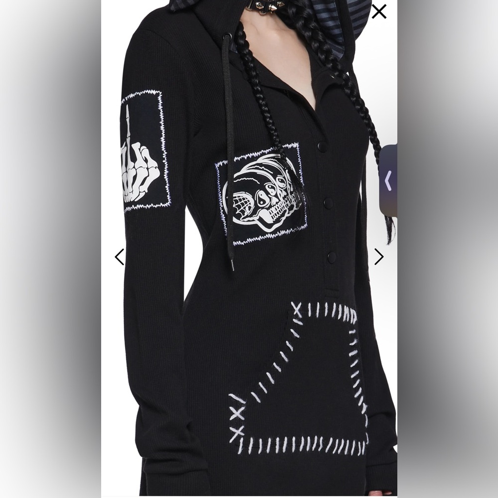 Dollskill Grave Girls CURSED WAYS THERMAL ONESIE - Picture 7 of 8